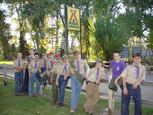 Boy Scouts at KOA campground